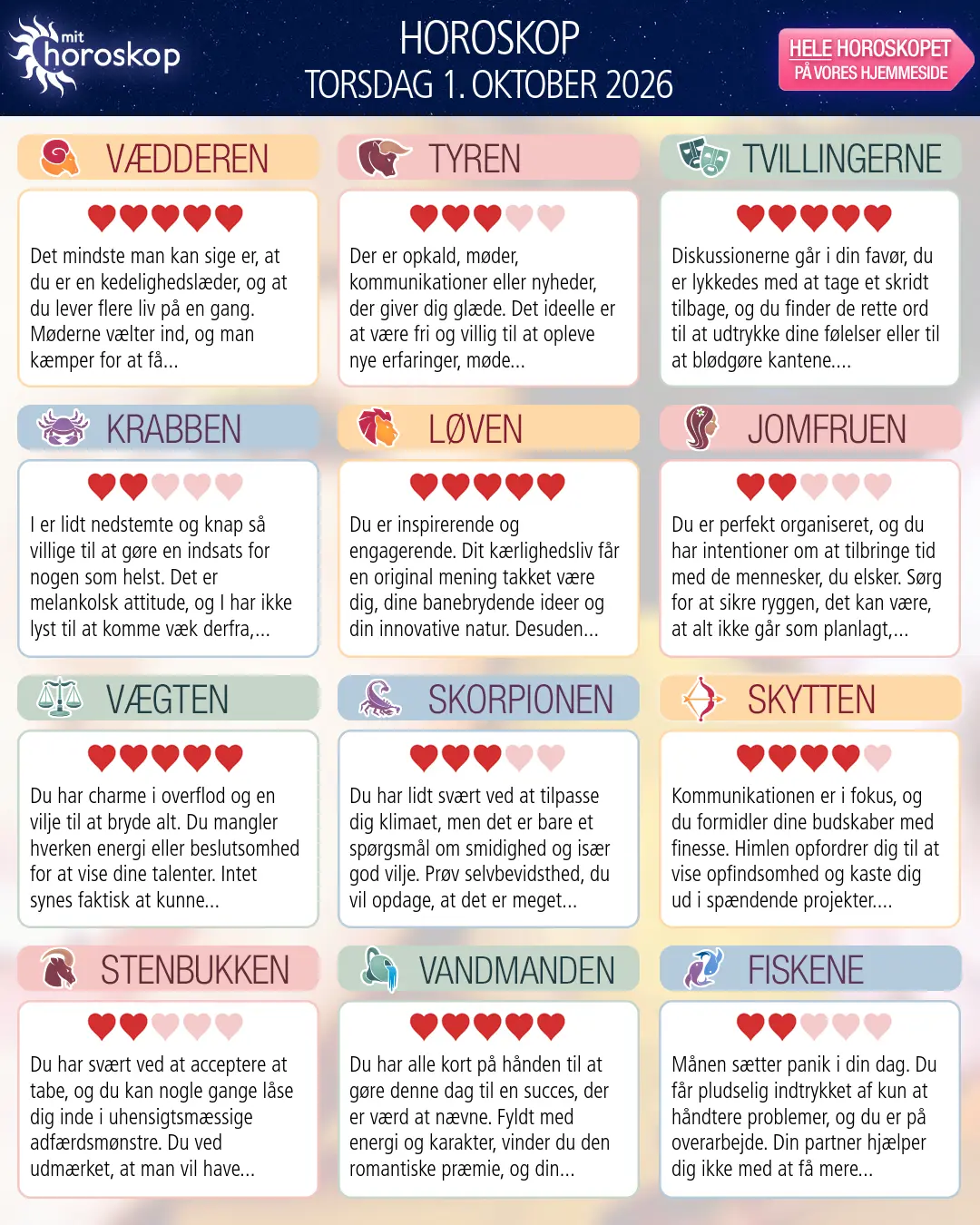Fiskene: dit ugentlige horoskop for ugen fra 28 September 2026