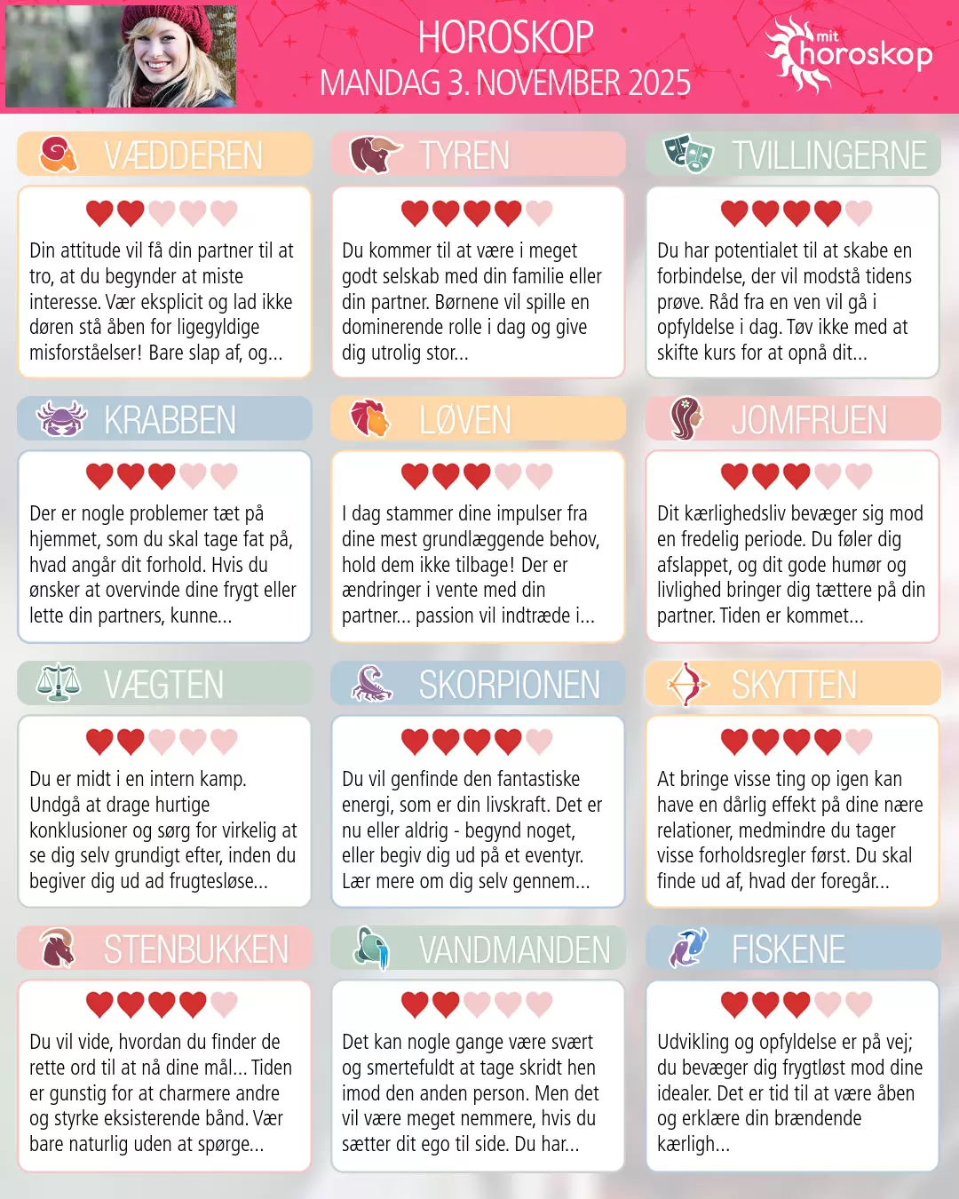 Horoskop for for Tvillingerne i dag — 3. November 2025