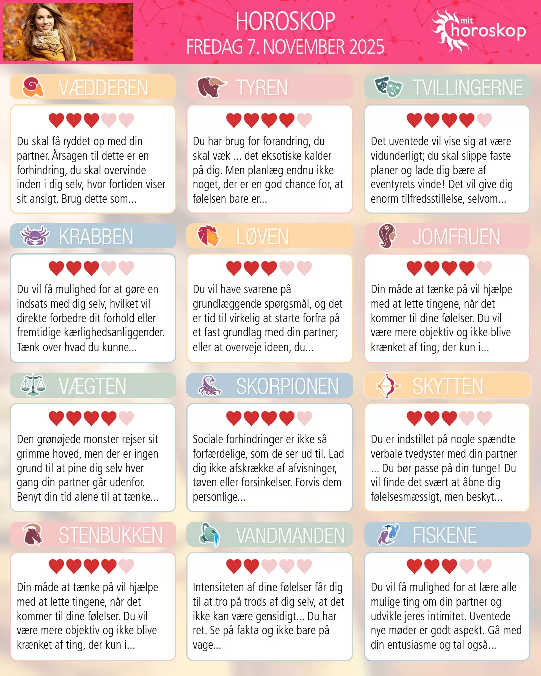 Fiskene: dit horoskop for i morgen, 8. November 2025