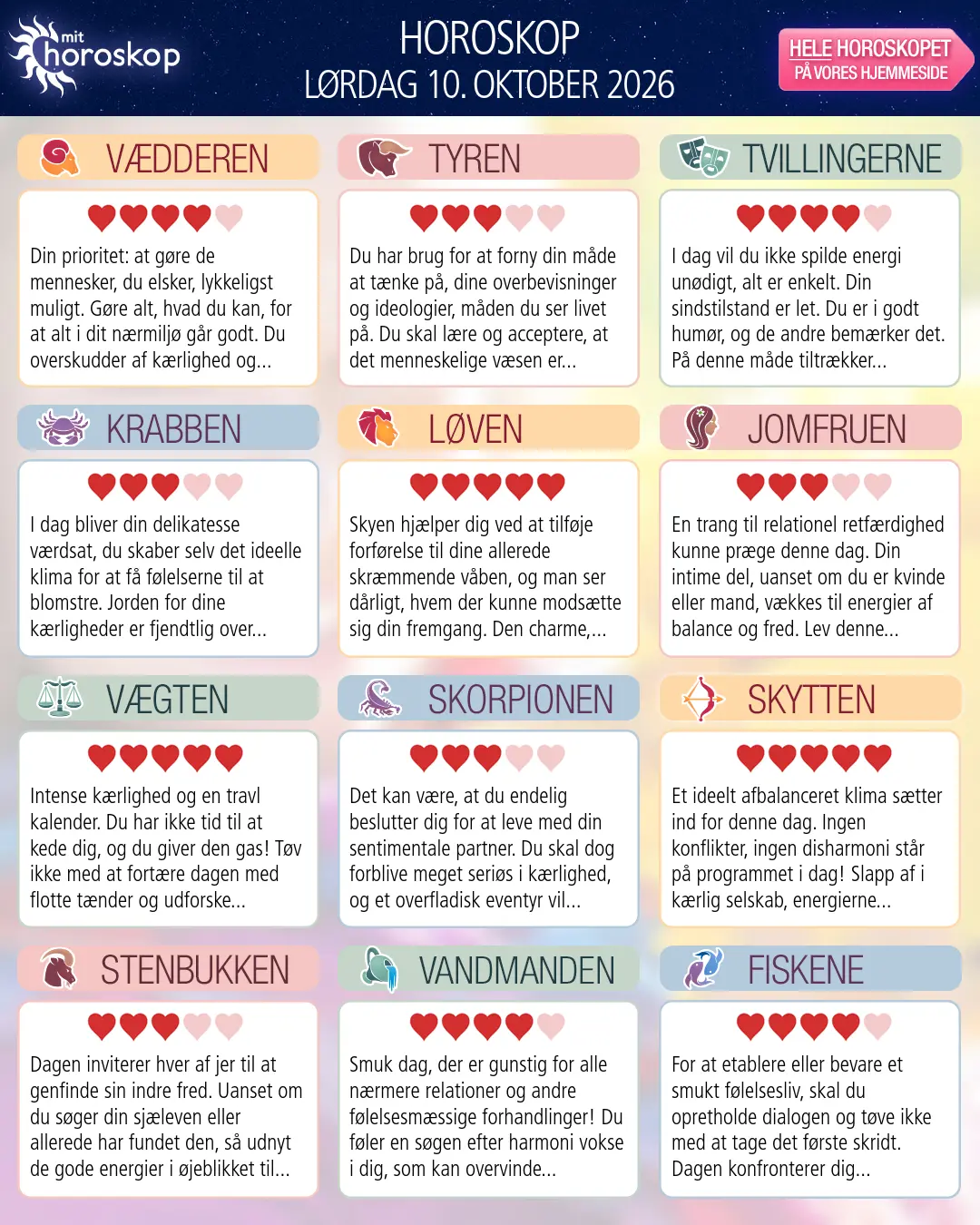 Vædderen: dit horoskop for i morgen, 11. Oktober 2026