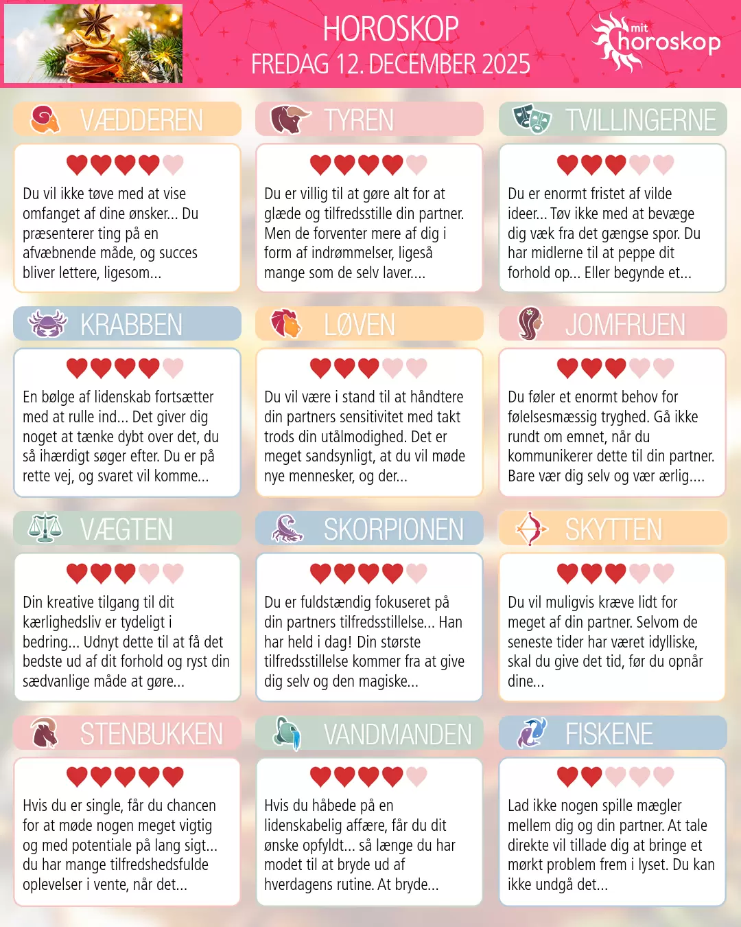 Fiskene: dit horoskop for i morgen, 13. December 2025