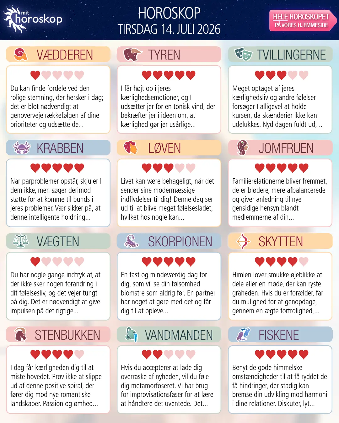 Tvillingerne: dit horoskop for i morgen, 14. Juli 2026