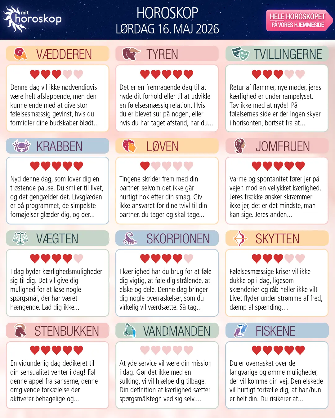 Vædderen: dit horoskop for i morgen, 17. Maj 2026