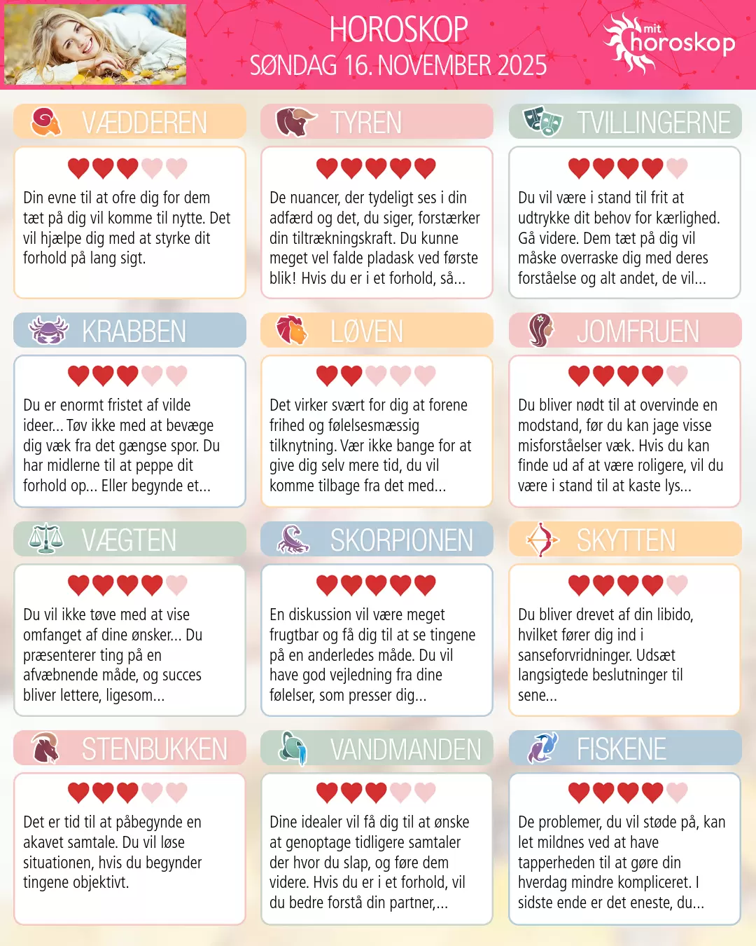 Vædderen: dit horoskop for i morgen, 16. November 2025