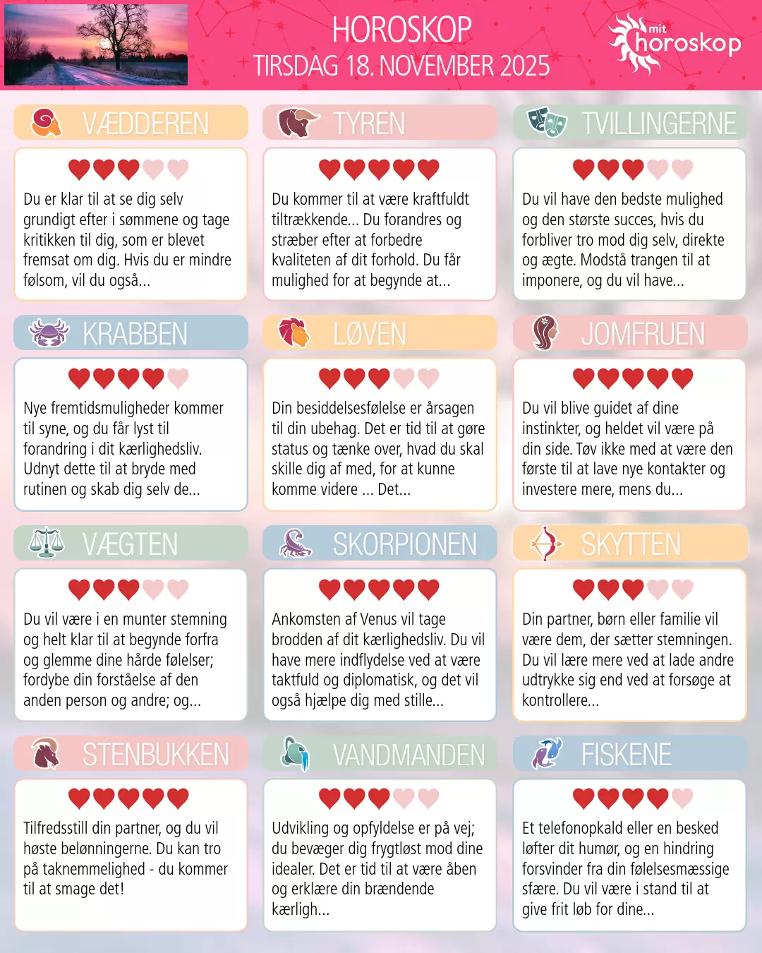 Horoskop for for Fiskene i dag — 18. November 2025
