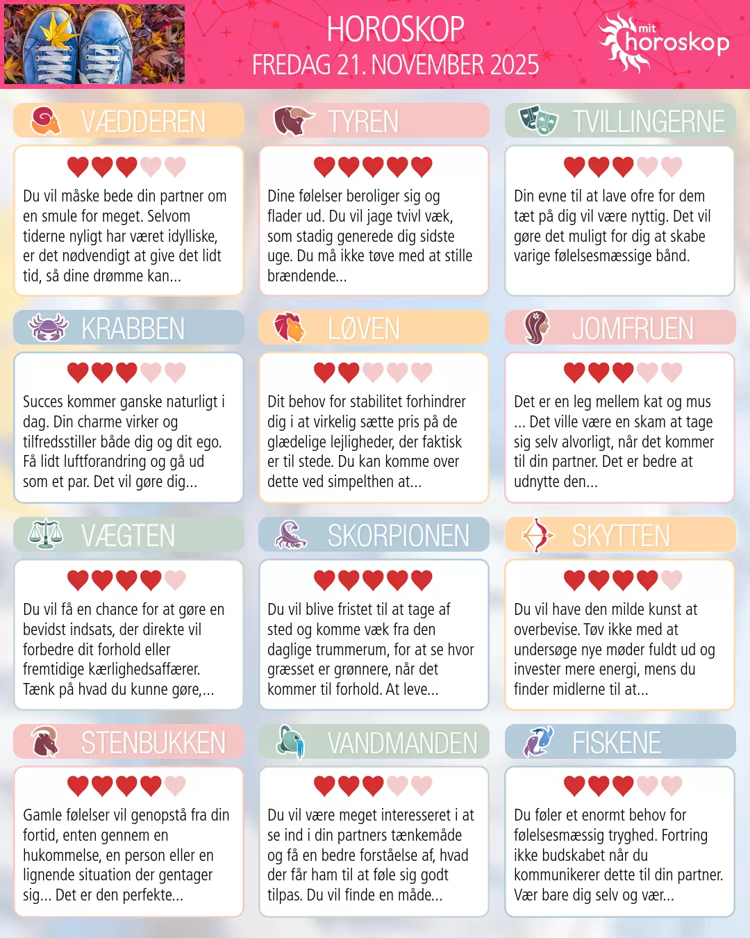 Vædderen: dit horoskop for 23. November 2025