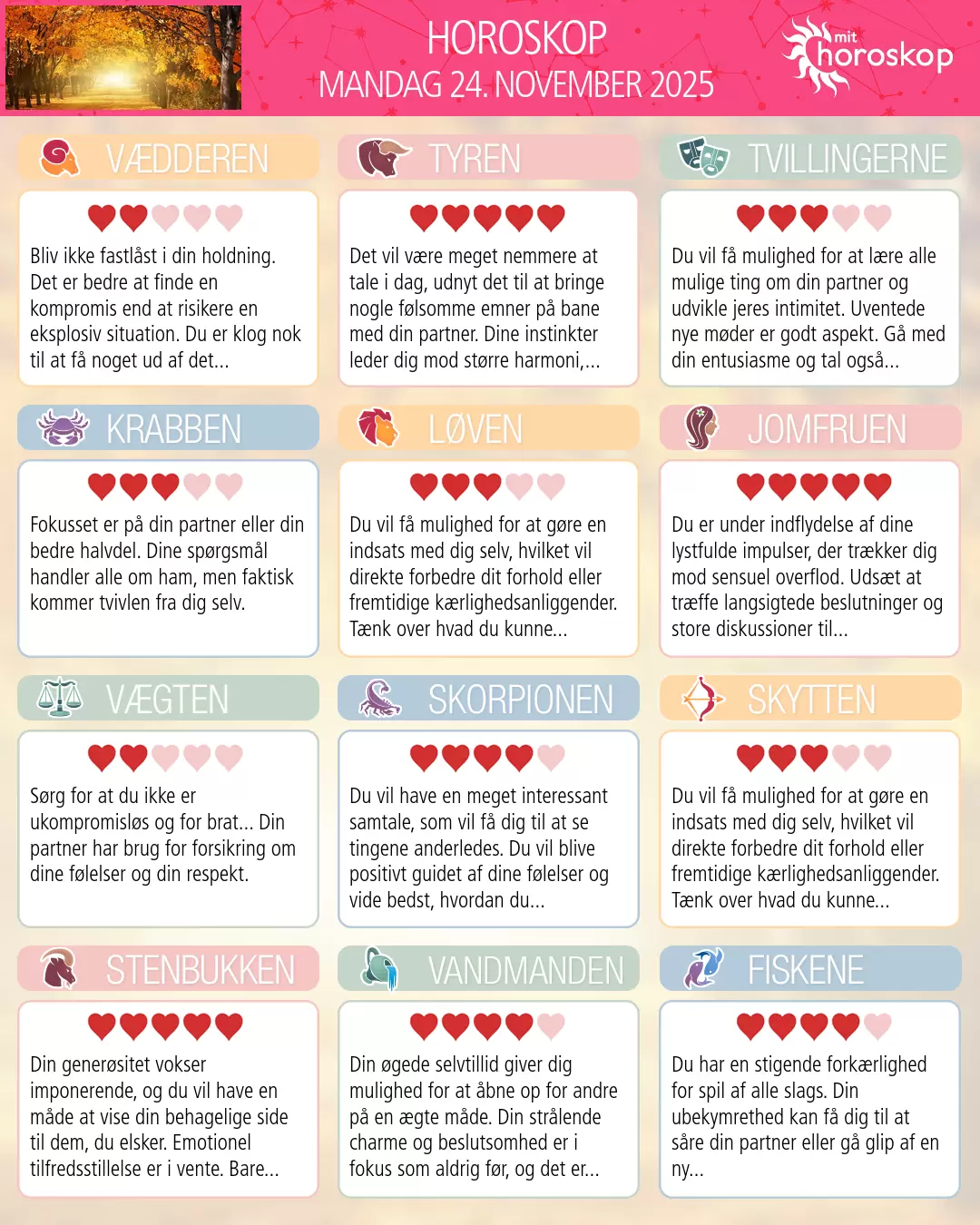 Vædderen: dit horoskop for i morgen, 25. November 2025