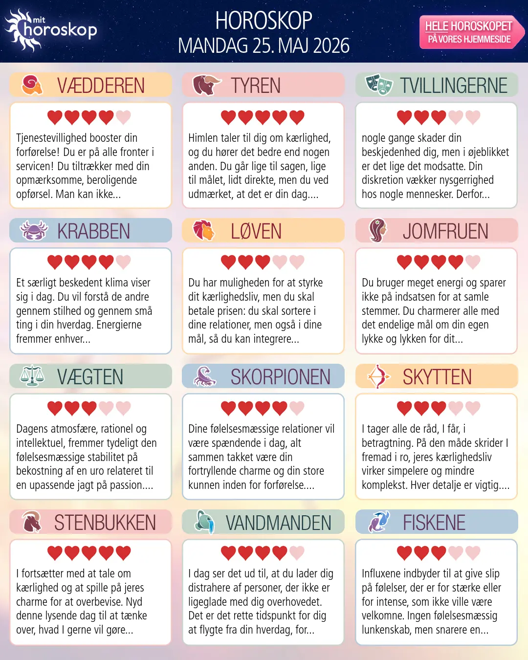Tyren: dit horoskop for 27. Maj 2026