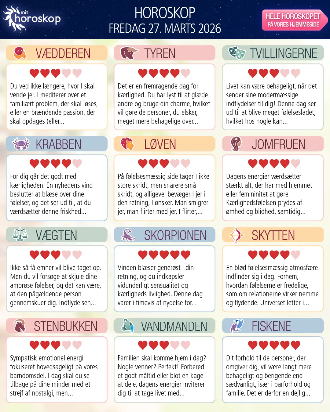 Løven: dit horoskop for i morgen, 28. Marts 2026