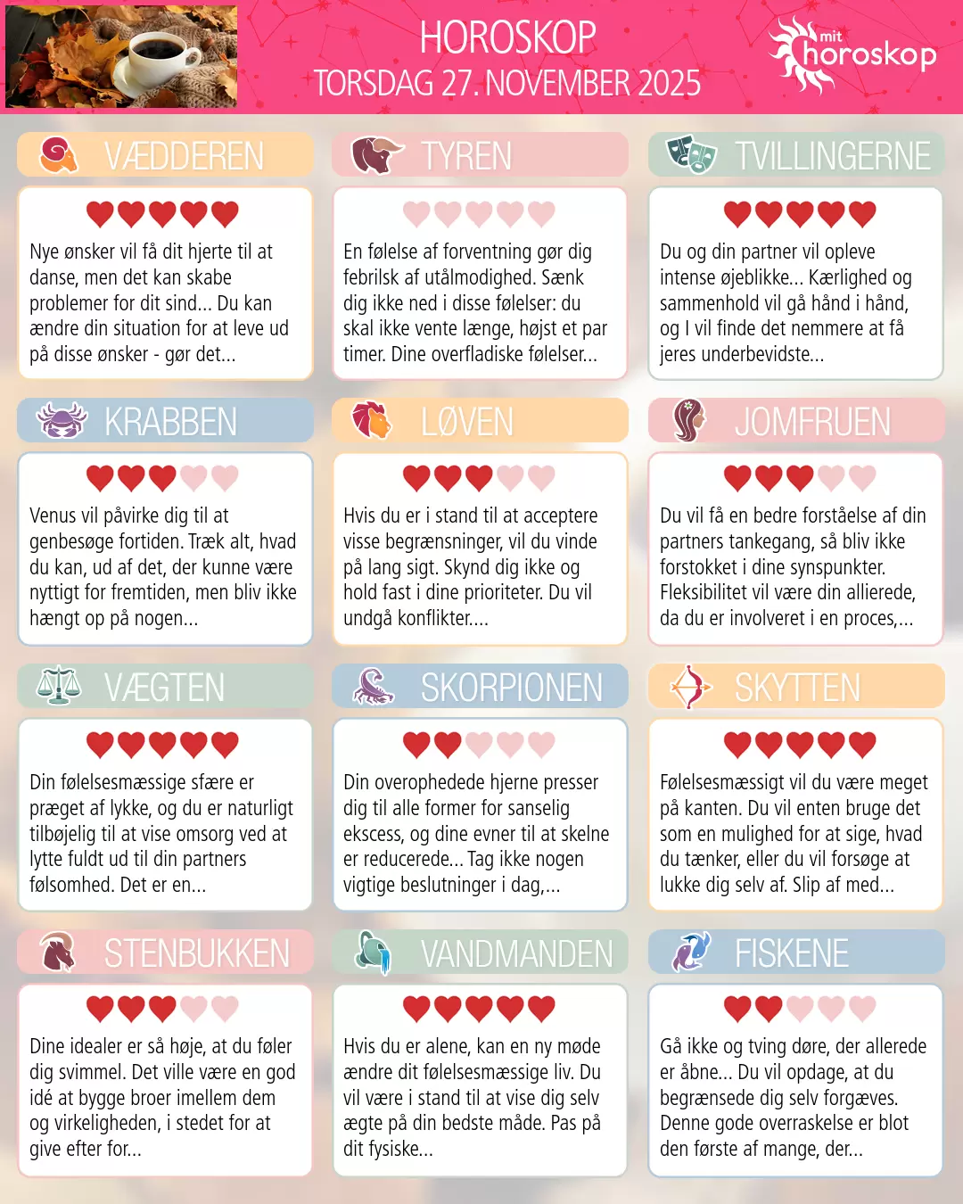 Vandmanden: dit horoskop for i morgen, 28. November 2025