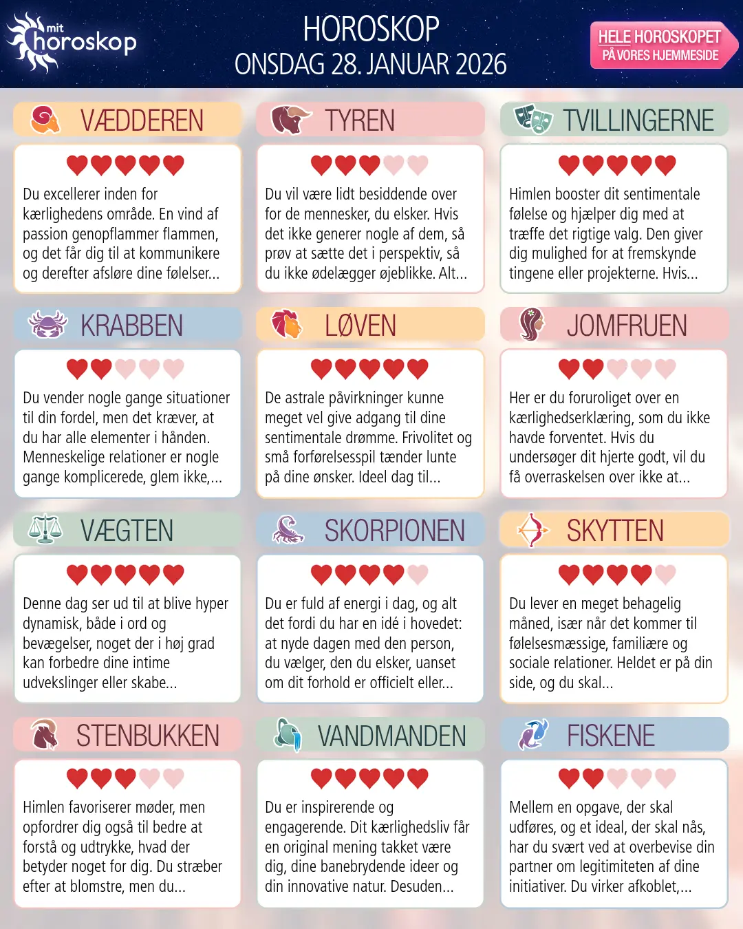 Horoskop for Tvillingerne i dag — 27. Januar 2026