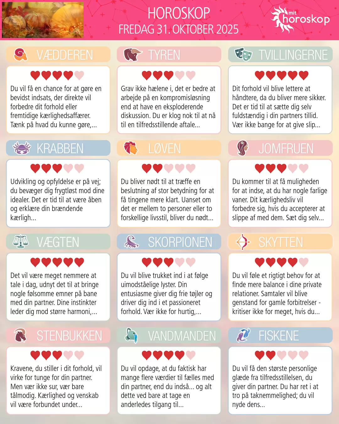 Tvillingerne: dit horoskop for 2. November 2025